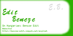 edit bencze business card
